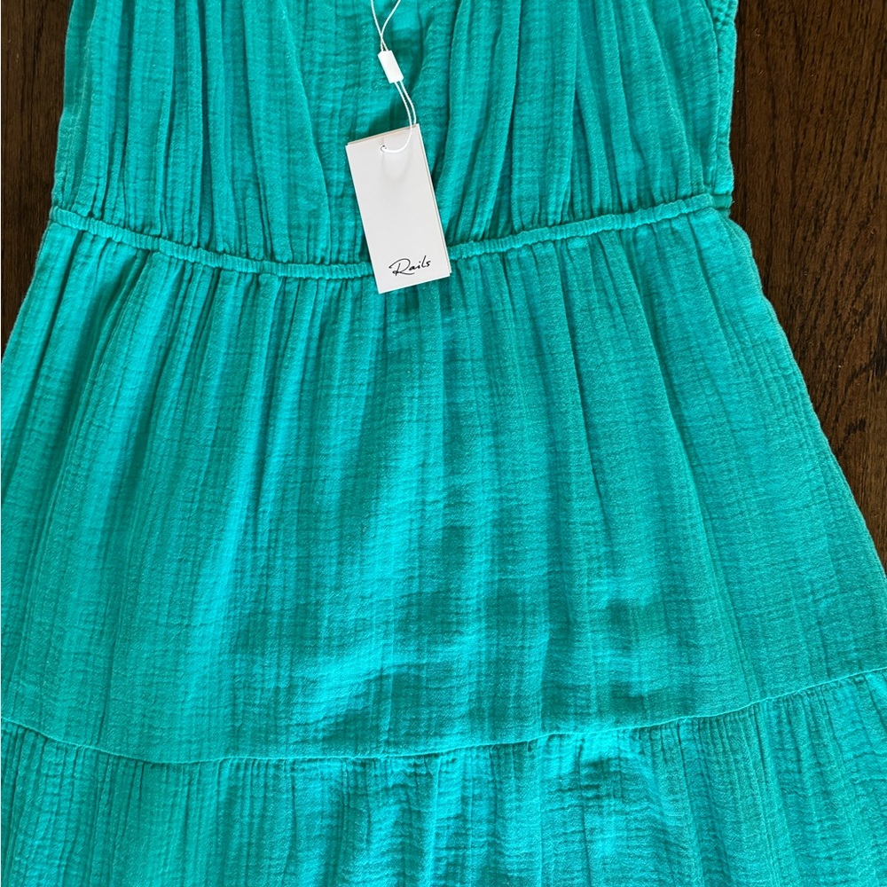 NEW (with tag) Rails Green Ruffled Tiered Blakely Sundress.  Best color!